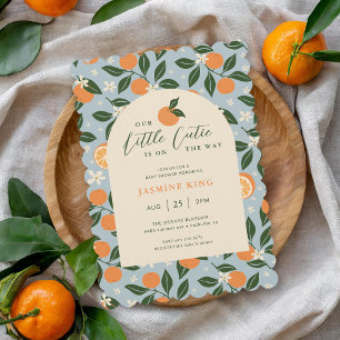 Little Cutie Orange Citrus Baby Shower Invitation