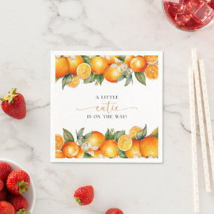 Little Cutie Orange Citrus Baby Shower Napkins