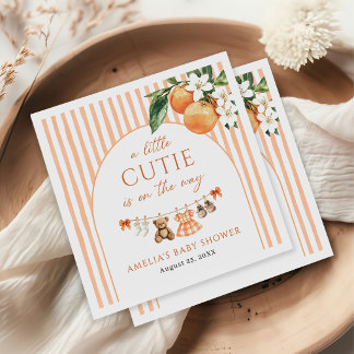 Little Cutie Orange Citrus Baby Shower Napkins