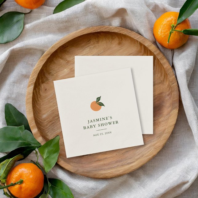 Little Cutie Orange Citrus Baby Shower Napkins (Creator Uploaded)