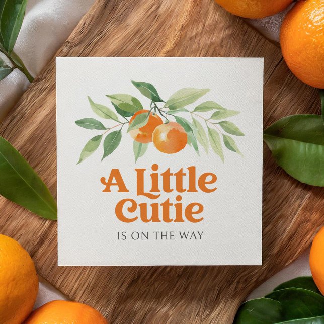 Little Cutie Orange Citrus Baby Shower Napkins (Creator Uploaded)