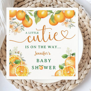 Little Cutie Orange Citrus Baby Shower Napkins