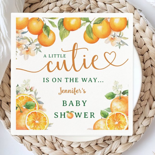 Little Cutie Orange Citrus Baby Shower  Napkins (Creator Uploaded)
