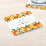 Little Cutie Orange Citrus Baby Shower Paper Coaster<br><div class="desc">Add a sweet touch to your baby shower with these Little Cutie orange citrus paper coasters. Perfect for protecting surfaces while complementing your theme with a fresh and charming design.</div>
