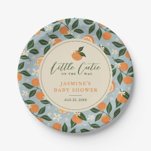 Little Cutie Orange Citrus Baby Shower Paper Plates