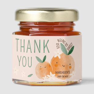 Little Cutie Orange Citrus Baby Shower Thank Favor Honey Jar Favors