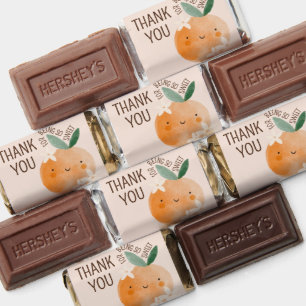 Little Cutie Orange Citrus Baby Shower Thank You Hershey's Miniatures