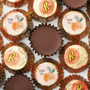 Little Cutie Orange Citrus Baby Shower Thank You Reese's Peanut Butter Cups