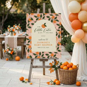 Little Cutie Orange Citrus Baby Shower Welcome Foam Board