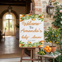 Little Cutie Orange Citrus Baby Shower Welcome