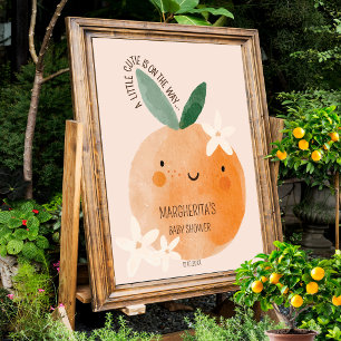 Little Cutie Orange Citrus Baby Shower Welcome Foam Board
