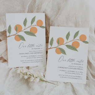 Little Cutie Orange Citrus Birthday Invitation