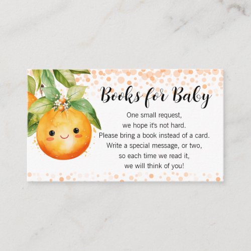 Little Cutie Orange Citrus Book Request Enclosure Card