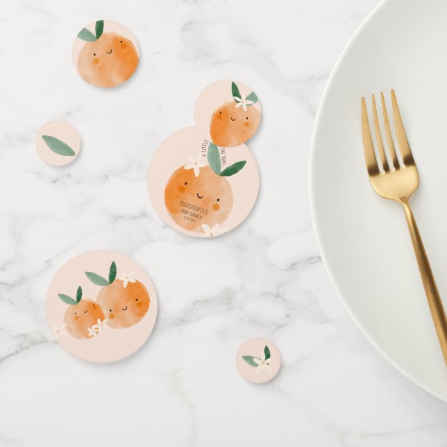 Little Cutie Orange Citrus Botanical Baby Shower Confetti (Group)