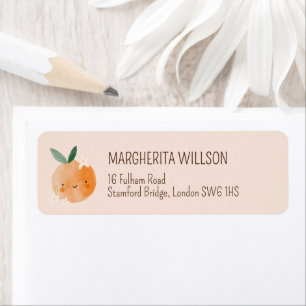 Little Cutie Orange Citrus Botanical Baby Shower Label