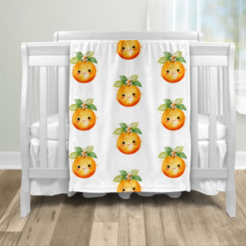 Little Cutie Orange Citrus Fleece Blanket by The_Baby_Boutique at Zazzle