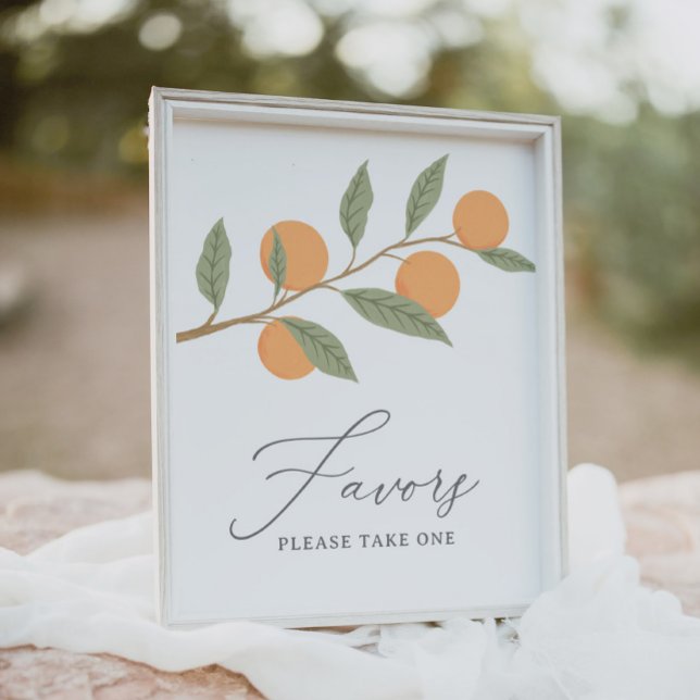 Little Cutie Orange Citrus Party Favors Sign (Creator Uploaded)