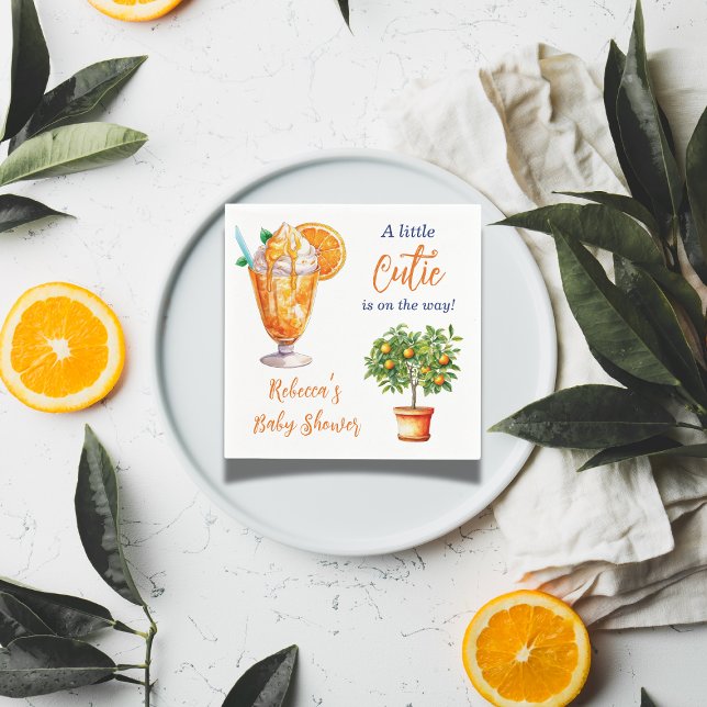 Little Cutie Orange Citrus Summer Baby Shower Napkins (Creator Uploaded)