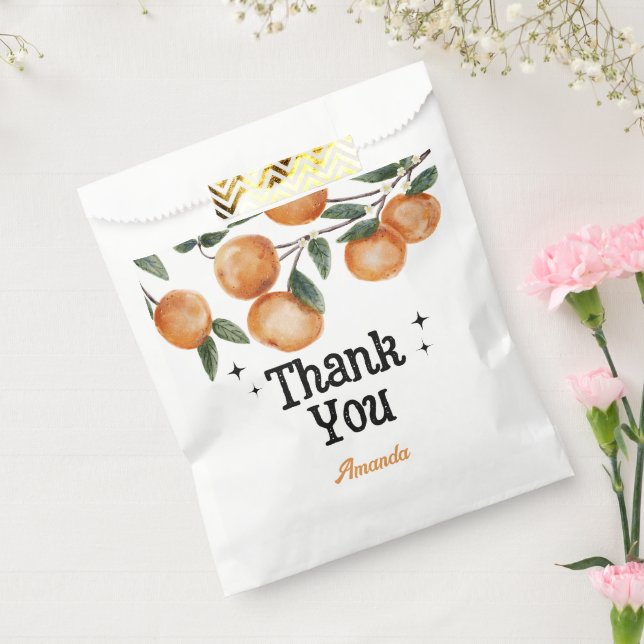 Little Cutie Orange Citrus Thank You Favor Bag (Sealed)