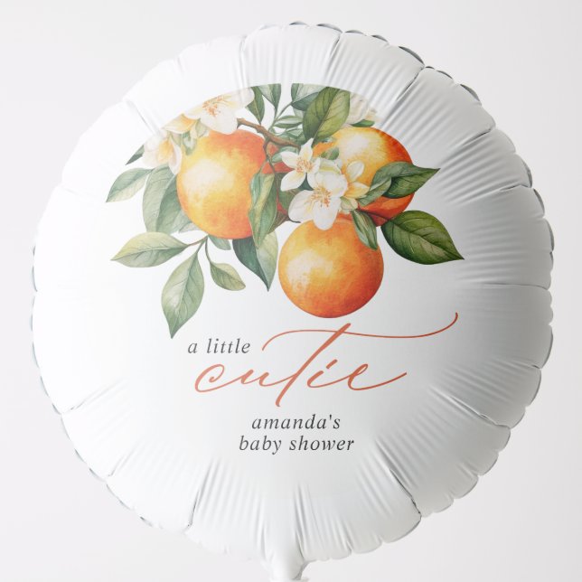 Little Cutie Orange Clementine Baby Shower Balloon (Front)