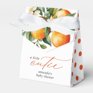 Little Cutie Orange Clementine Baby Shower Favor Boxes