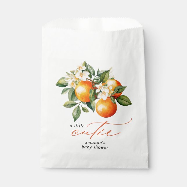 Little Cutie Orange Clementine Baby Shower Favor Favor Bag (Front)