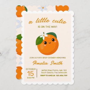 Little Cutie Orange Clementine Baby Shower Invitation