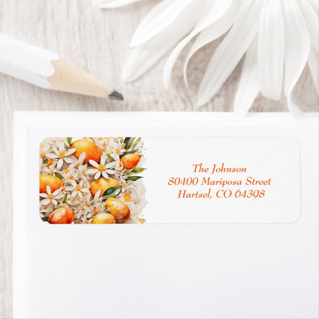 Little Cutie Orange Clementine Baby Shower Label (Insitu)