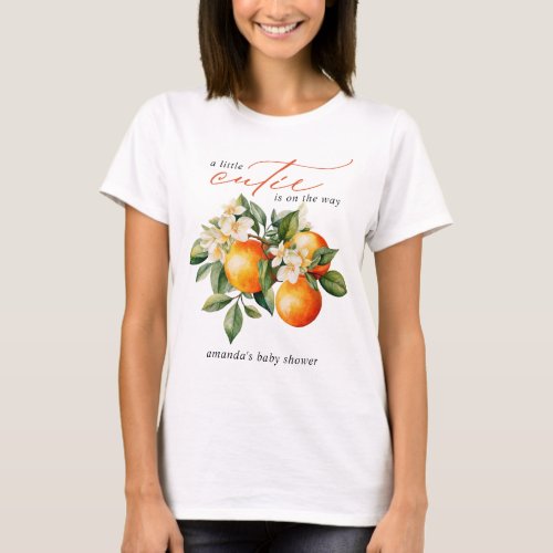 Little Cutie Orange Clementine Baby Shower T_Shirt