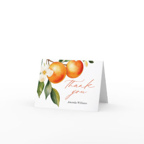 Little Cutie Orange Clementine Baby Shower Thank You Card