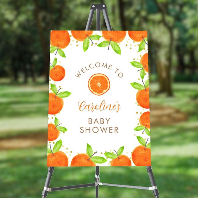 Little Cutie Orange Clementine Baby Shower Welcome Foam Board (Creator Uploaded)