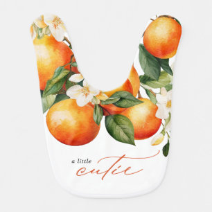 Little Cutie Orange Clementine Tangerine Baby  Bib
