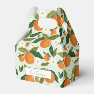Little Cutie Orange First Birthday Favor Boxes
