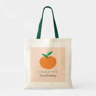 Little Cutie Orange First Birthday Gift Tote Bag