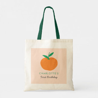 Little Cutie Orange First Birthday Gift Tote Bag