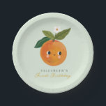 Little Cutie Orange First Birthday Paper Plates<br><div class="desc">Little Cutie Orange First Birthday Birthday plate</div>