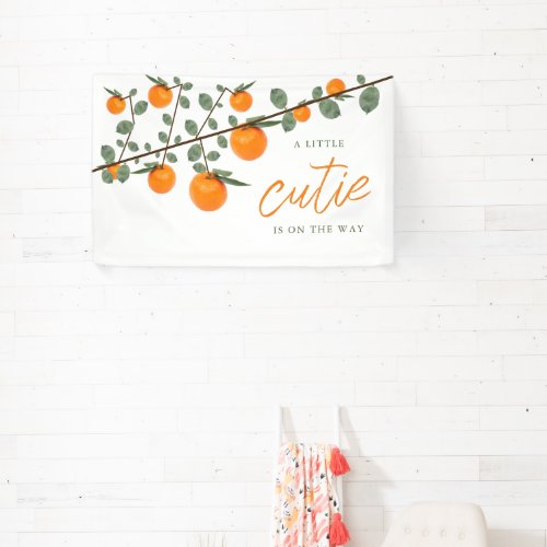 Little Cutie Orange Gender Neutral Baby Shower Banner