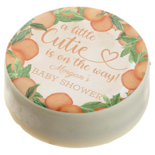Little Cutie Orange Gender Neutral Baby Shower Chocolate Covered Oreo