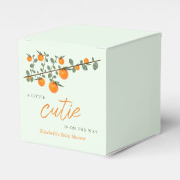 Little Cutie Orange Gender Neutral Baby Shower Favor Boxes