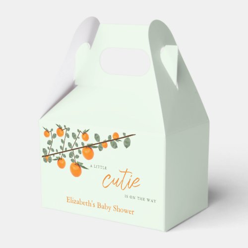 Little Cutie Orange Gender Neutral Baby Shower Favor Boxes