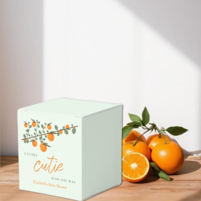 Little Cutie Orange Gender Neutral Baby Shower Favor Boxes (Creator Uploaded)