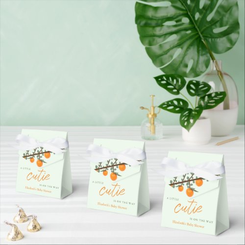 Little Cutie Orange Gender Neutral Baby Shower Favor Boxes