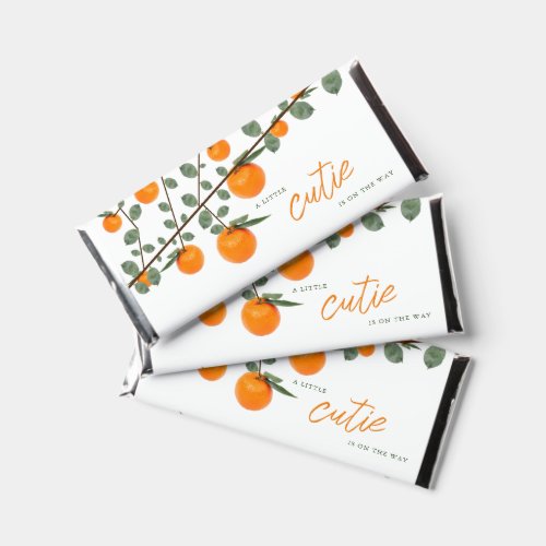 Little Cutie Orange Gender Neutral Baby Shower Hershey Bar Favors