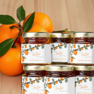 Little Cutie Orange Gender Neutral Baby Shower Honey Jar Favors