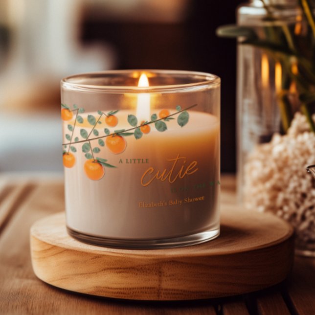 Little Cutie Orange Gender Neutral Baby Shower Scented Candle (Creator Uploaded)