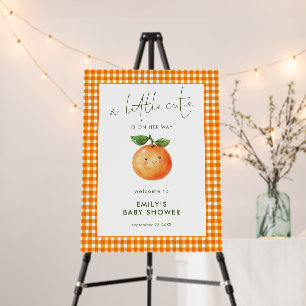 Little Cutie Orange Gingham Welcome Baby Shower  Foam Board
