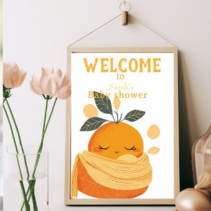 Little cutie orange is on the way  Baby shower  Poster