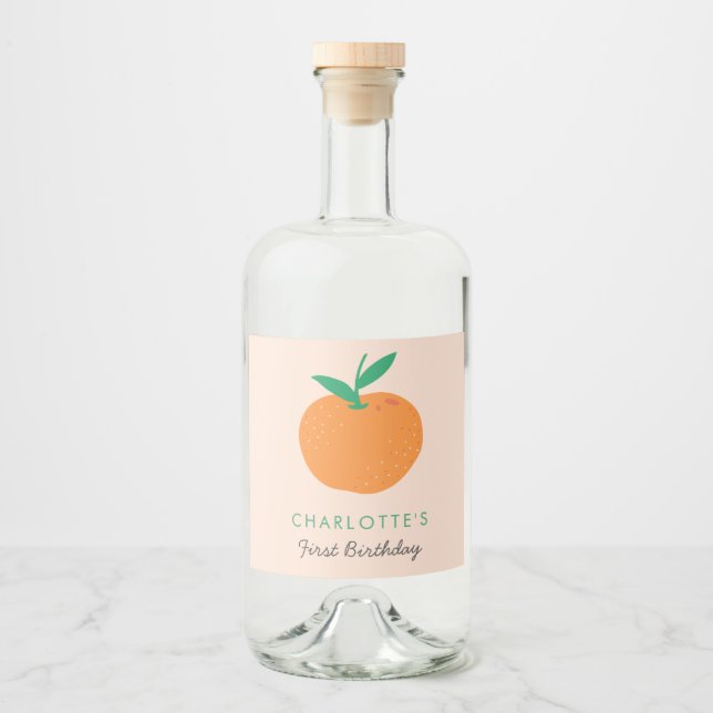 Little Cutie Orange Liquor Bottle Label (Front)