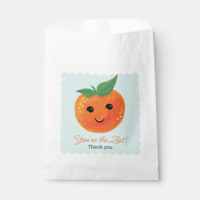 Little Cutie Orange Neutral Favor Bags (Front)