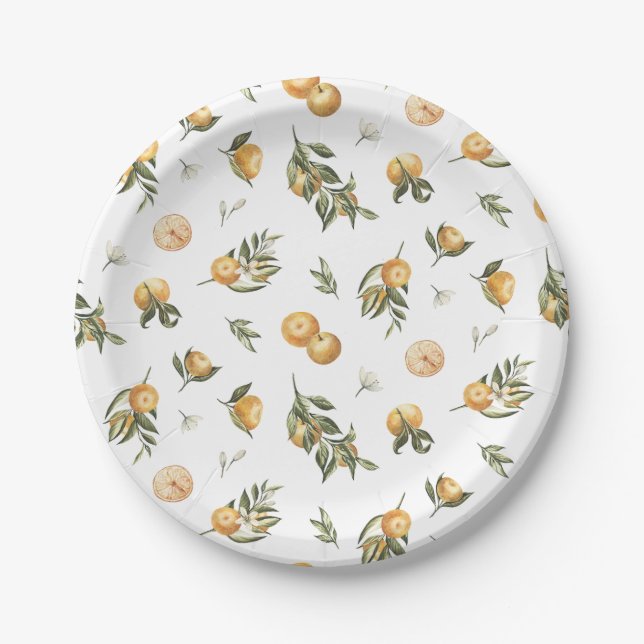 Little Cutie Orange Paper Plates (Front)
